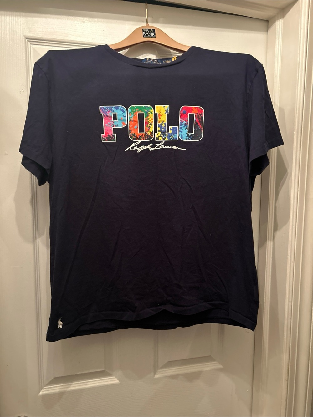 Polo by Ralph Lauren Navy T-Shirt with Multicolor POLO Logo